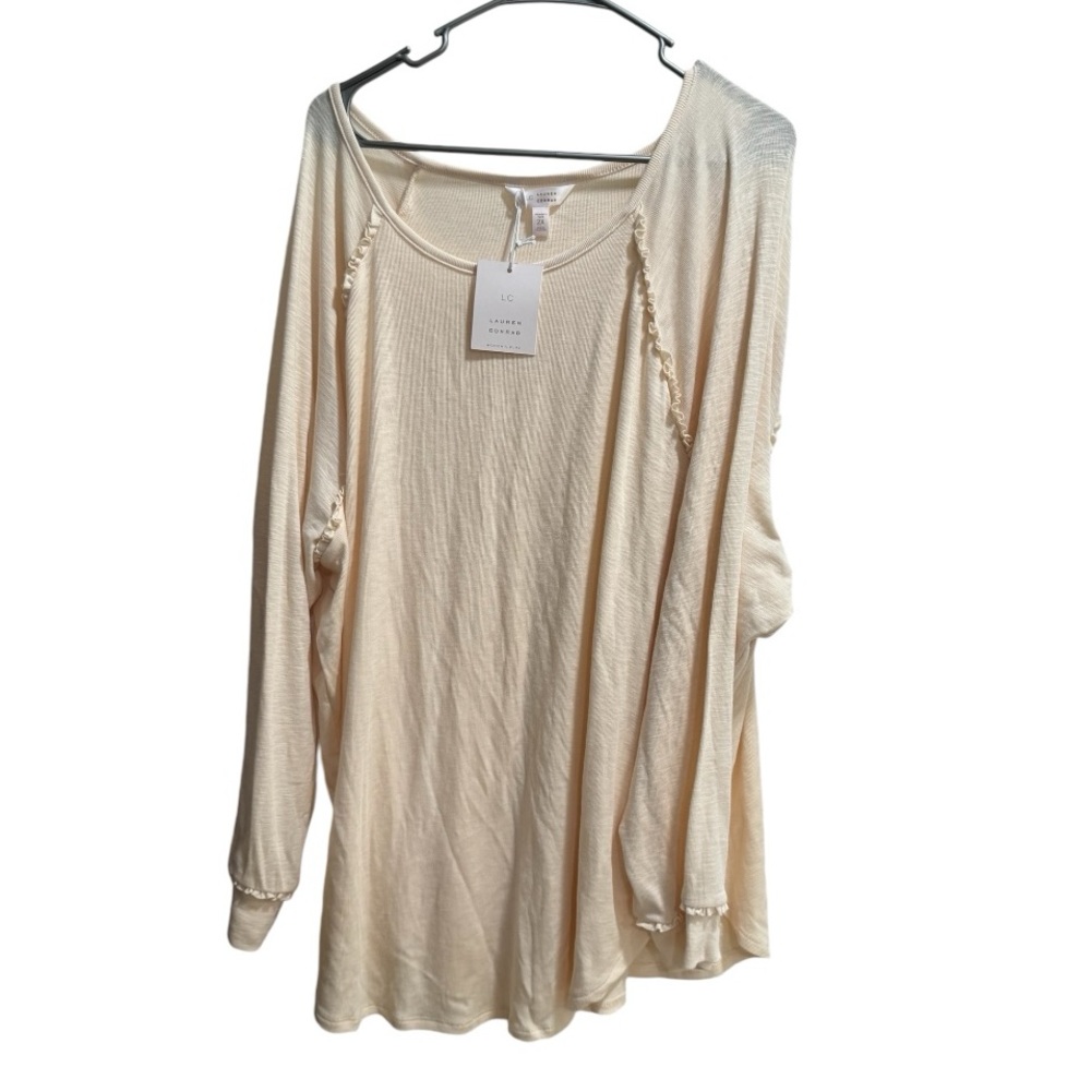 Lauren Conrad English Cream Raglan Sleeve Tunic,‎ size 2X Plus NWT